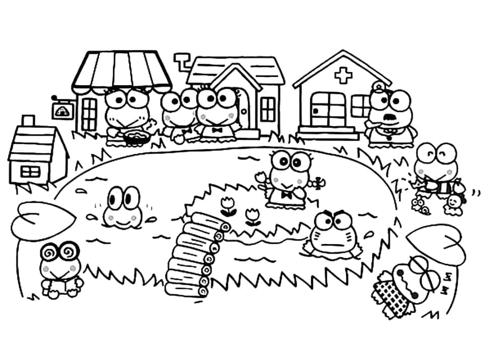 Desenho de Keroppi para Colorir e Imprimir