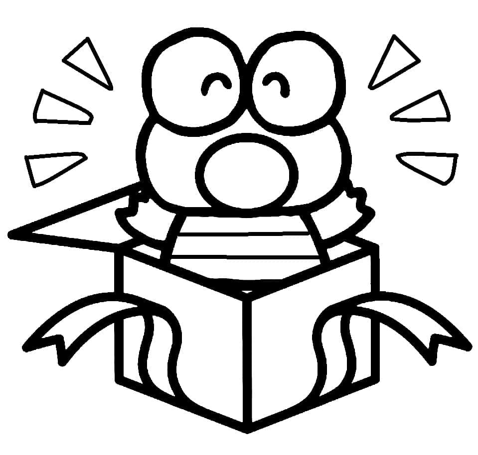 Desenho de Keroppi para Colorir Tinta Guache