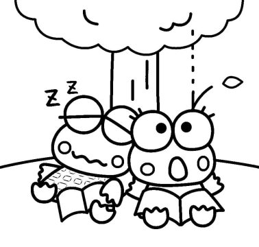 Desenho de Keroppi para Pintar Giz de Cera