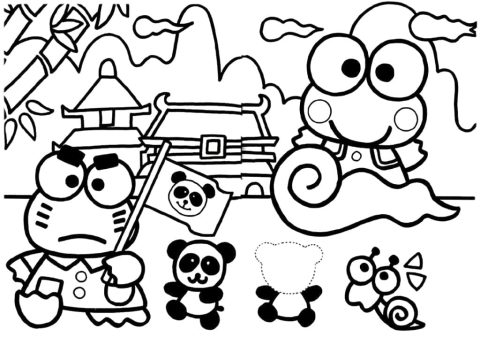 Desenho de Keroppi Pdf grátis