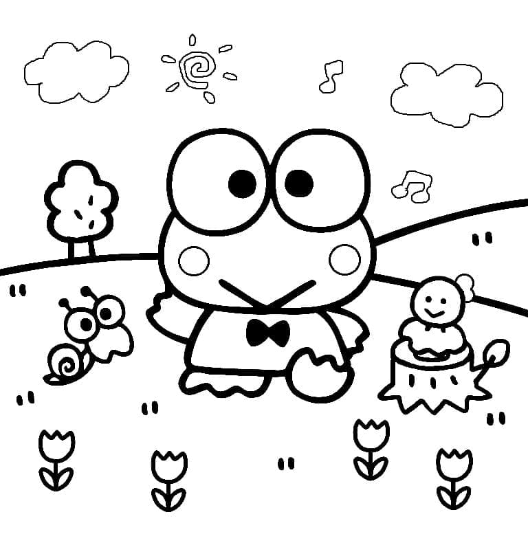 Desenho de Keroppi Sanrio para Colorir