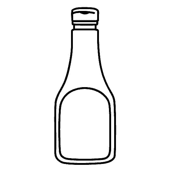 Desenho de Garrafa de Ketchup Grátis para Colorir