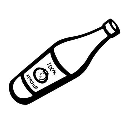 Desenho de Garrafa de Ketchup Imprimivel para Colorir