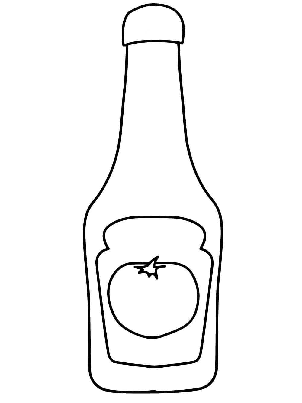 Desenho de Imagem de Garrafa de Ketchup para Colorir