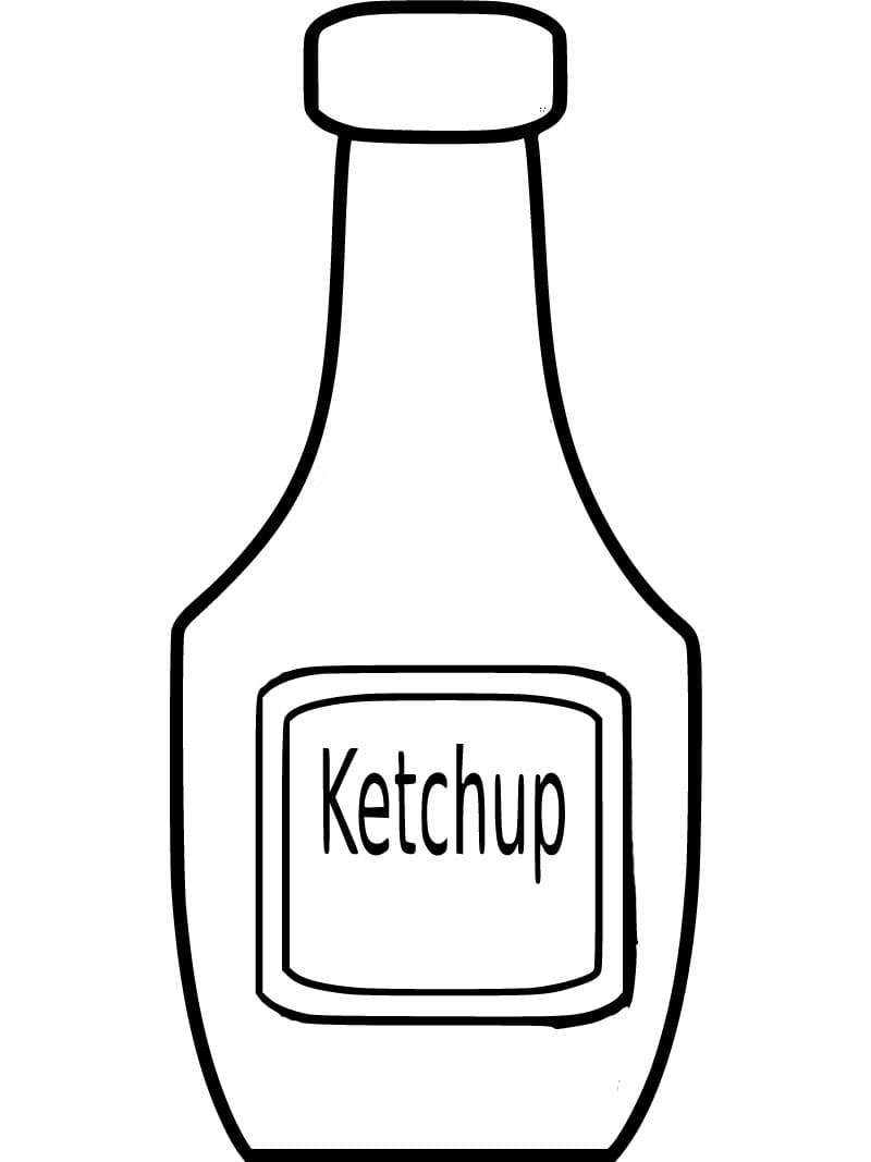 Desenho de Imagem de Ketchup para Colorir