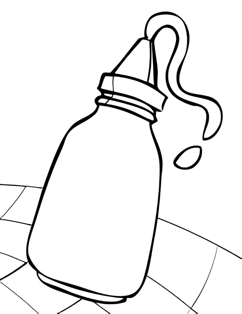 Desenho de Ketchup Aberto para Colorir