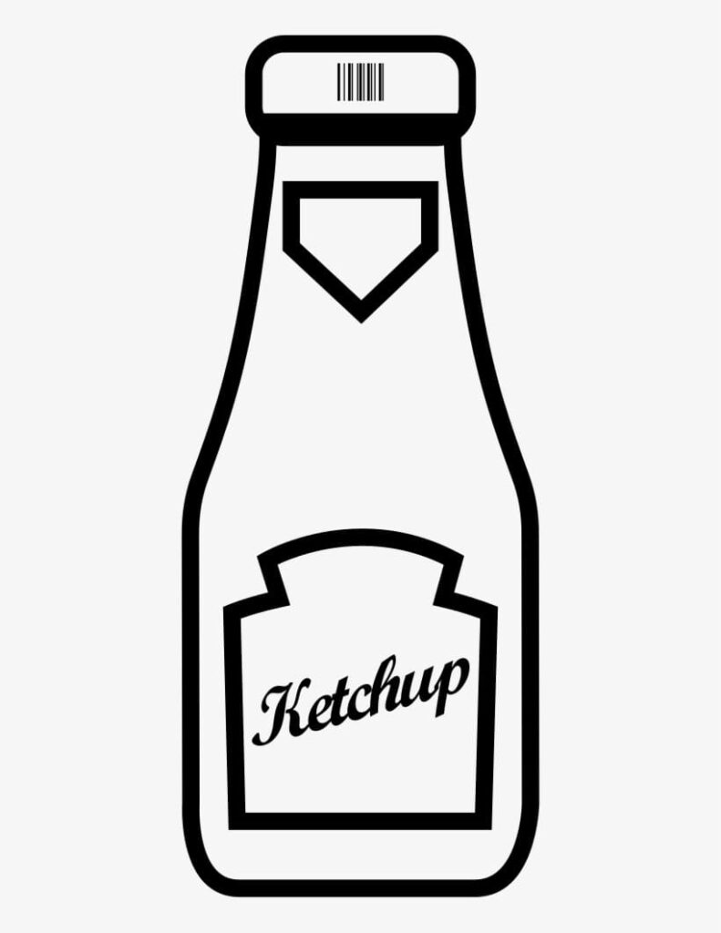 Desenho de Ketchup Grátis para Crianças para Colorir