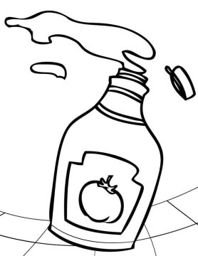 Desenho de Ketchup para Pintar lápis de Cor