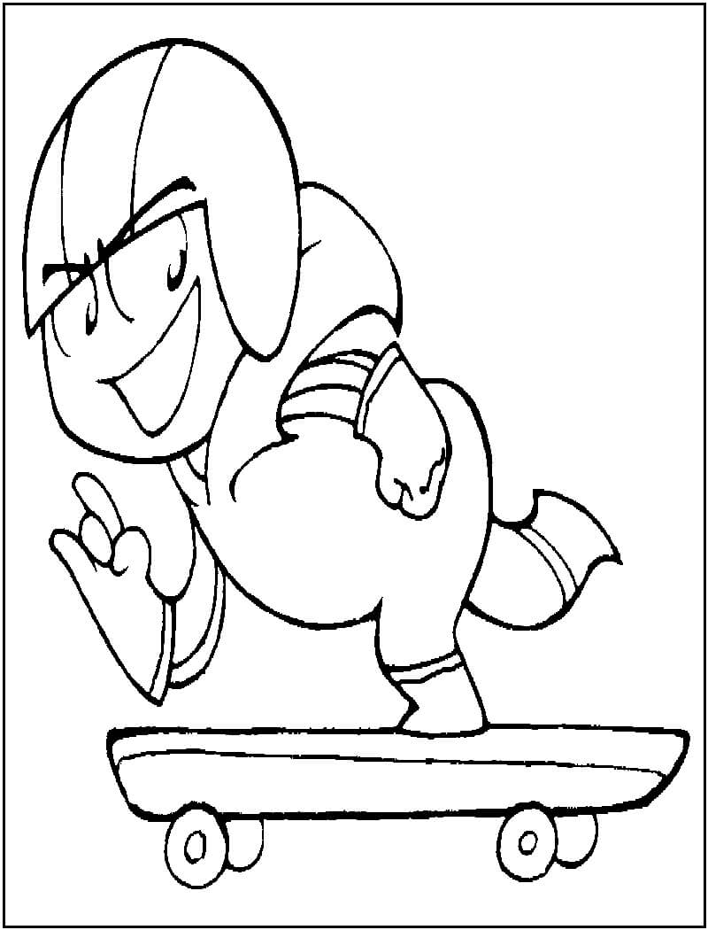Desenho de Kick Buttowski Andando de Skate para Colorir Online