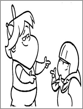 Desenho Pdf grátis Kick Buttowski e Gunther para Colorir