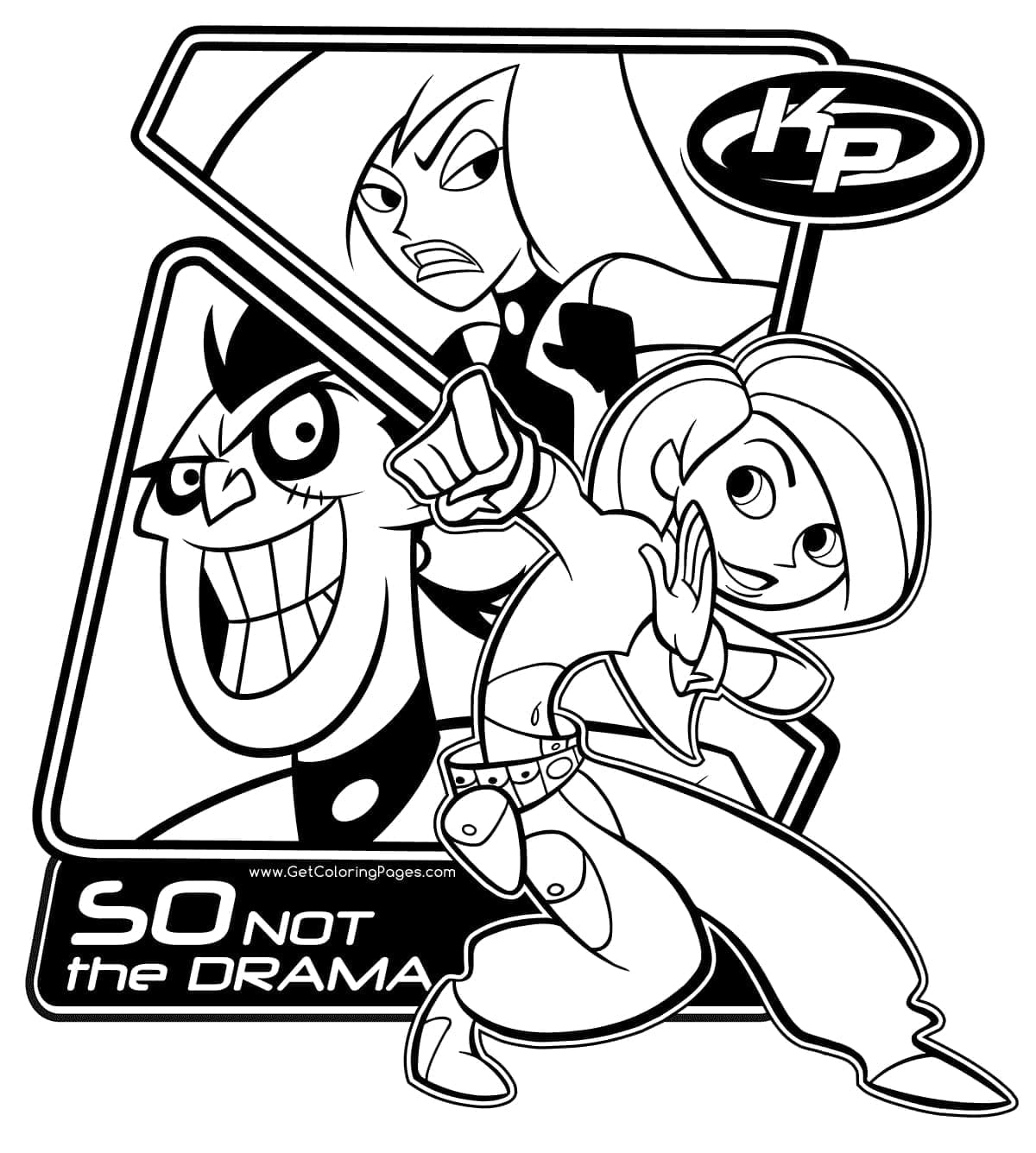 Desenhos de Personagens de Kim Possible para Colorir