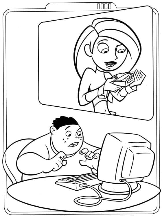 Desenhos de Wade e Kim Possible para Colorir