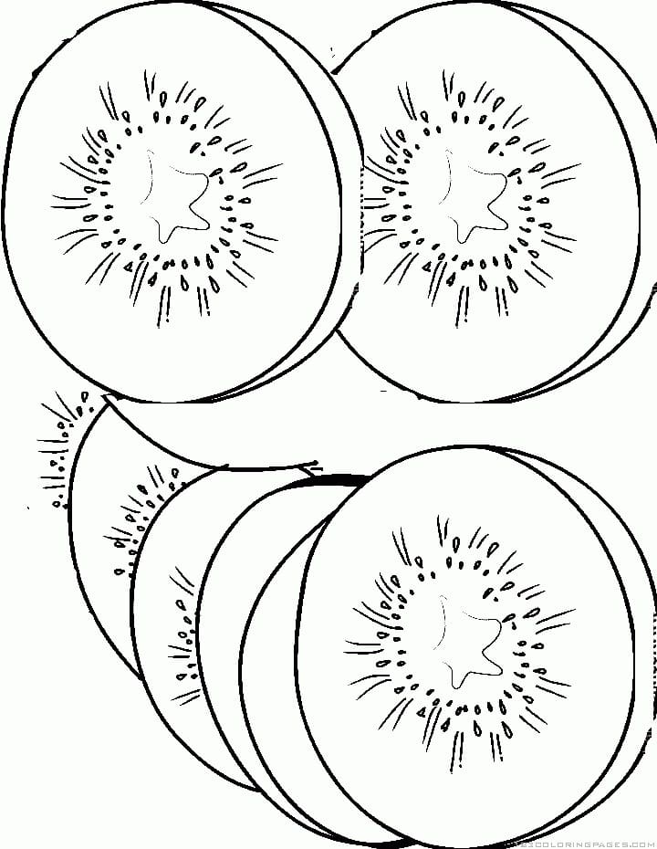 Desenho de Fatias de Kiwi para Colorir