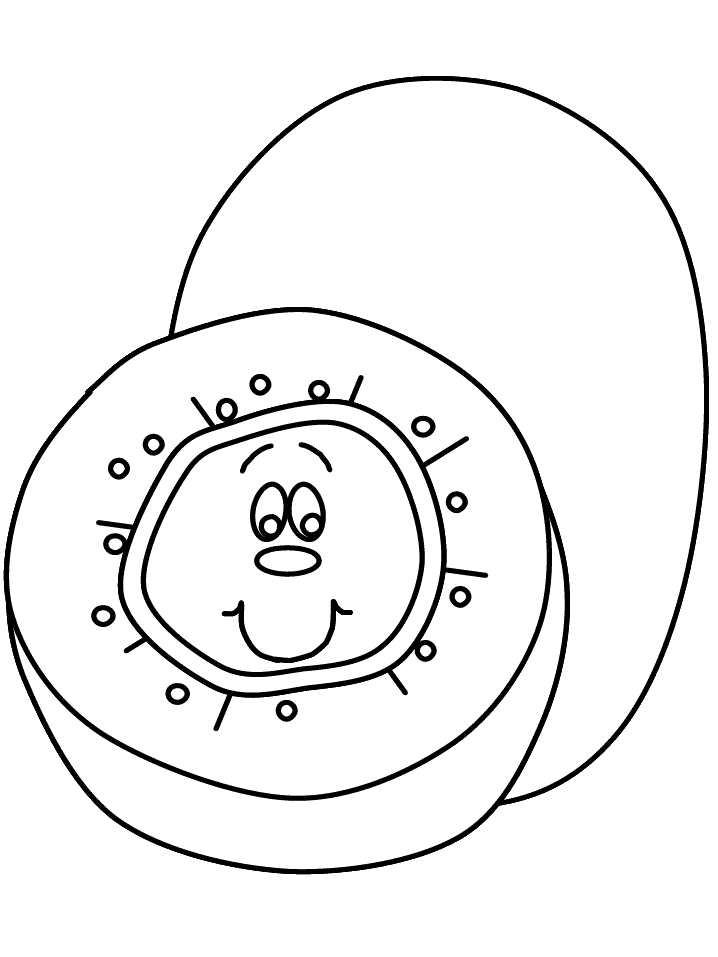 Desenho de Kiwi Engraçado para Colorir