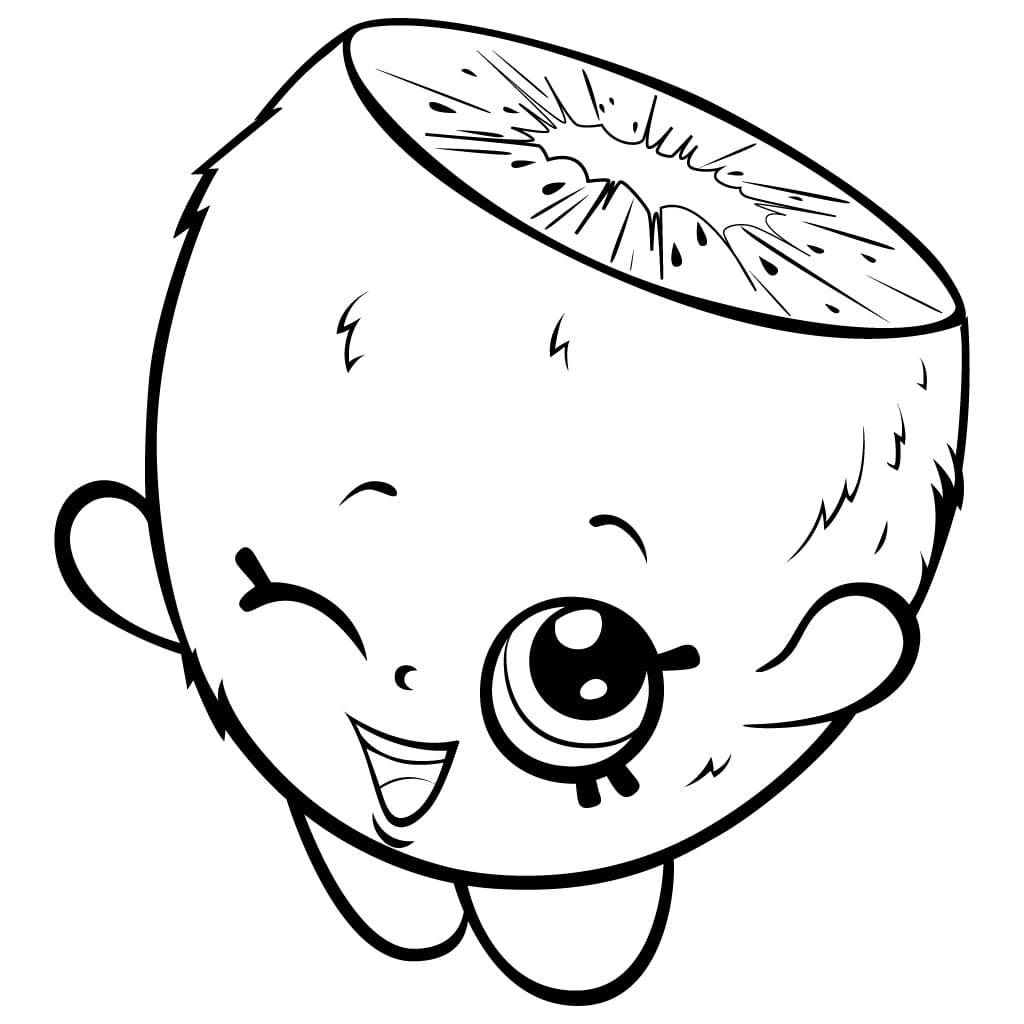 Desenho de Kiwi Shopkins para Colorir