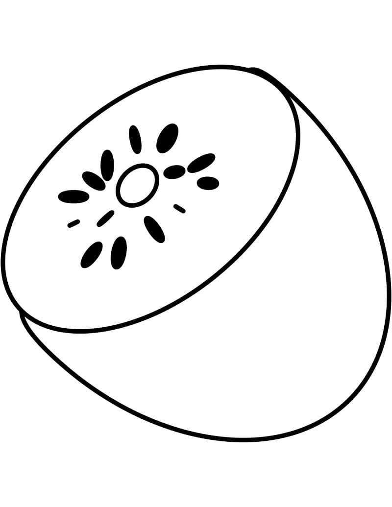 Desenho de Meio Kiwi para Colorir