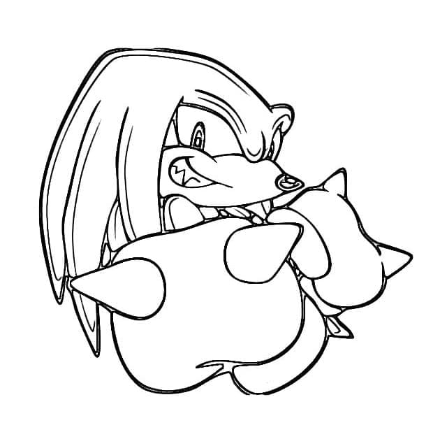 Desenho de Fantástico Knuckles The Echidna para Colorir