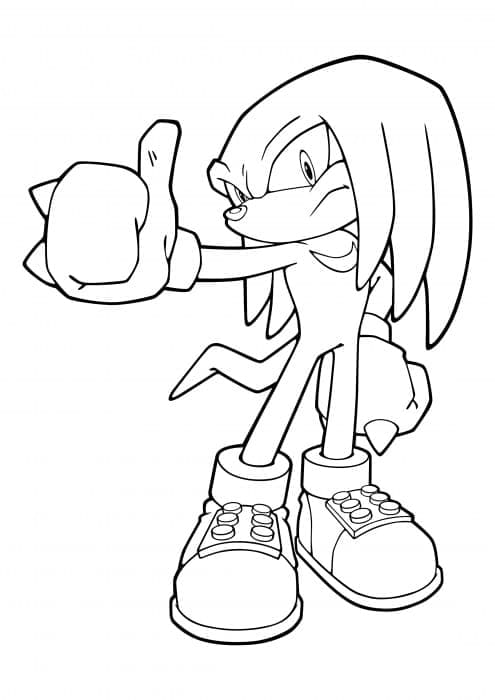 Desenho de Knuckles Grátis para Crianças para Colorir