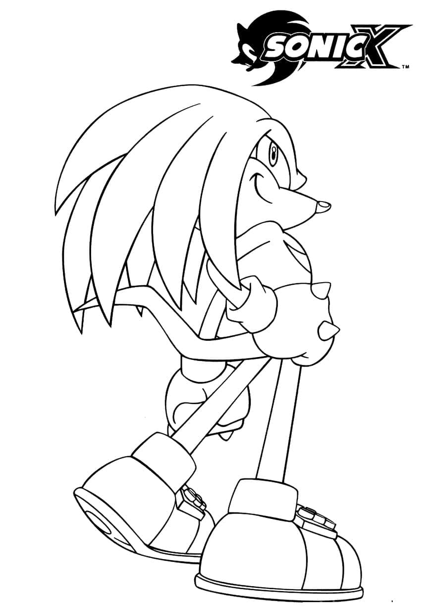 Desenho de Knuckles The Echidna de Sonic X para Colorir