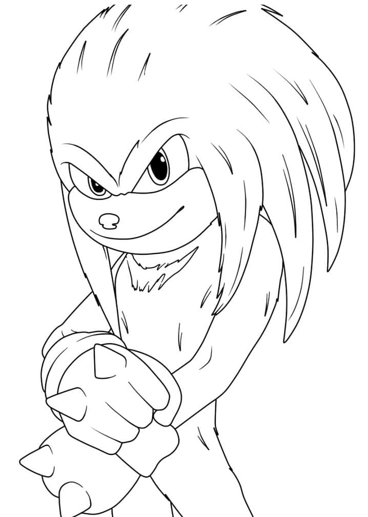 Desenho de Knuckles The Echidna Feliz para Colorir
