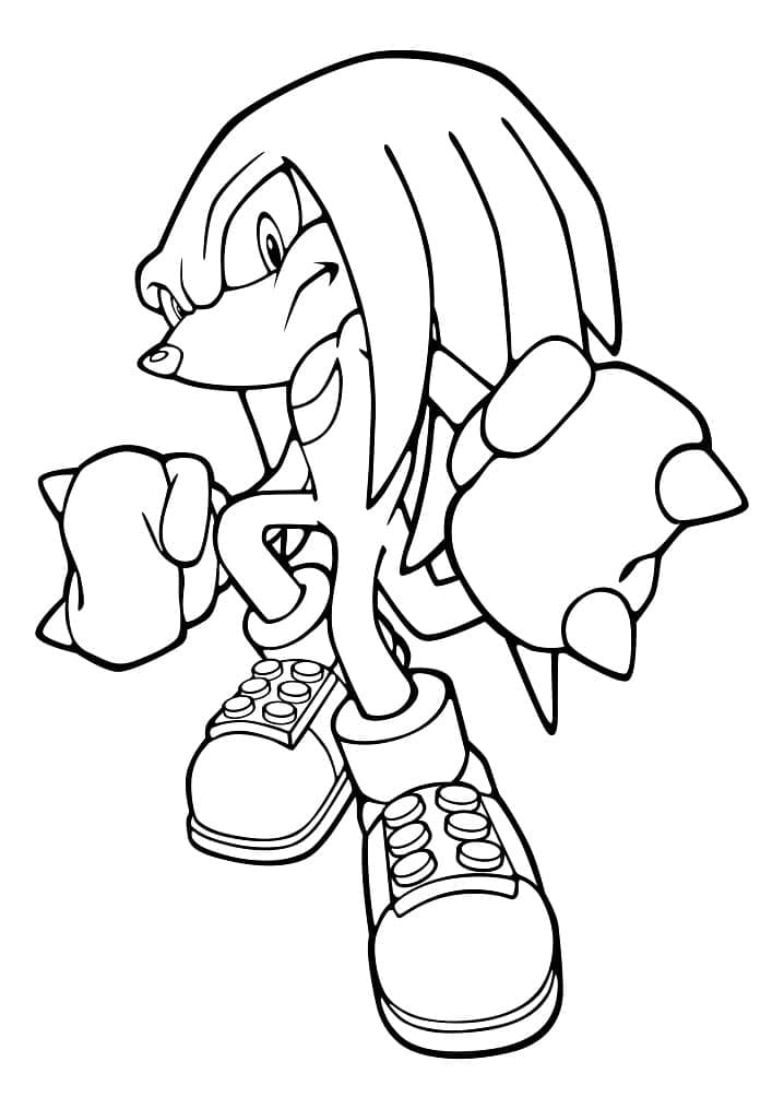 Desenho de Knuckles The Echidna Grátis para Colorir