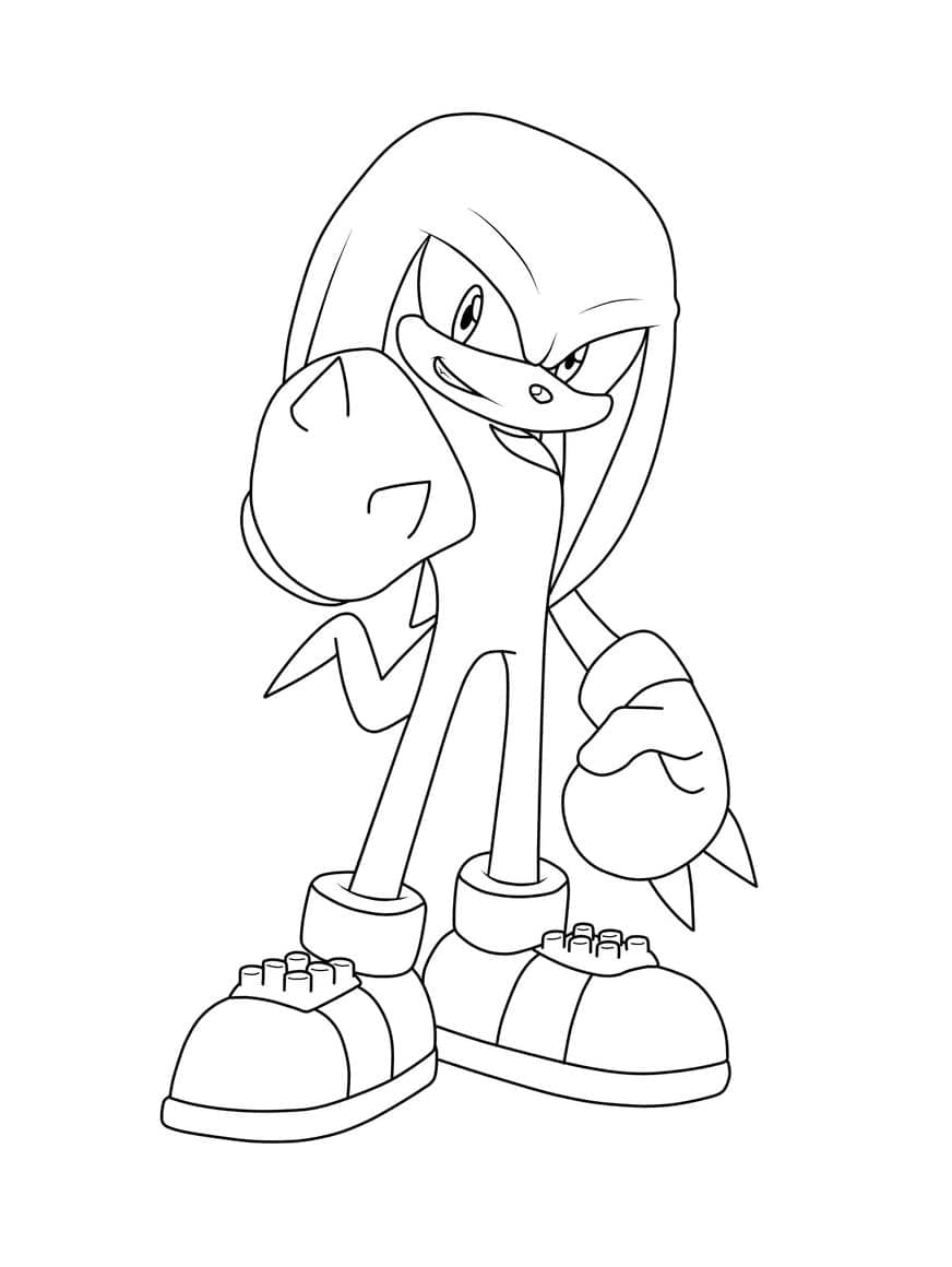 Desenho de Knuckles The Echidna Grátis para Crianças para Colorir