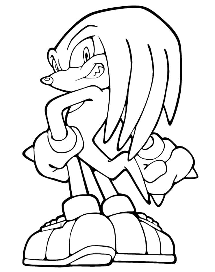 Desenho de Knuckles The Echidna Incrível para Colorir