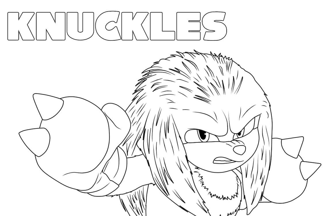 Desenho de Knuckles The Echidna no Filme para Colorir