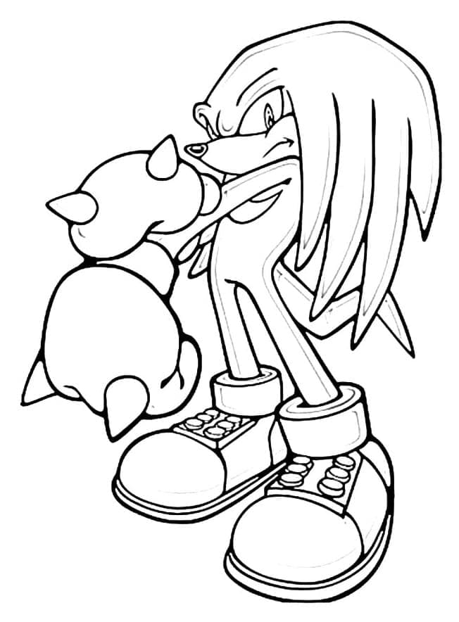 Desenho de Knuckles The Echidna Sonic para Colorir Crianças