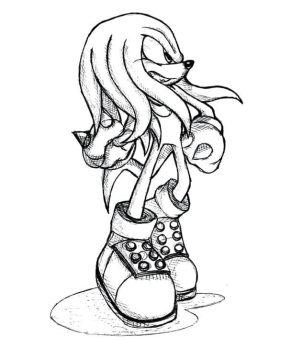 Desenho de Knuckles The Echidna Sonic para Colorir Tinta Guache