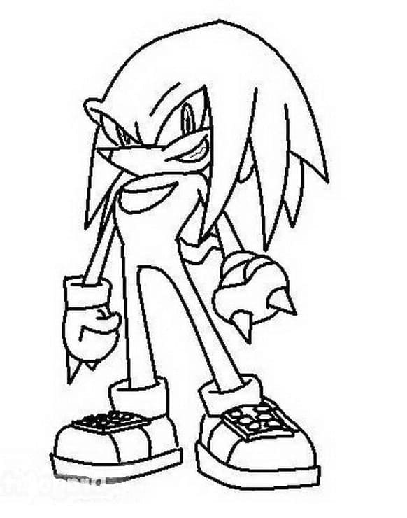 Desenho de Knuckles The Echidna Sonic para Imprimir