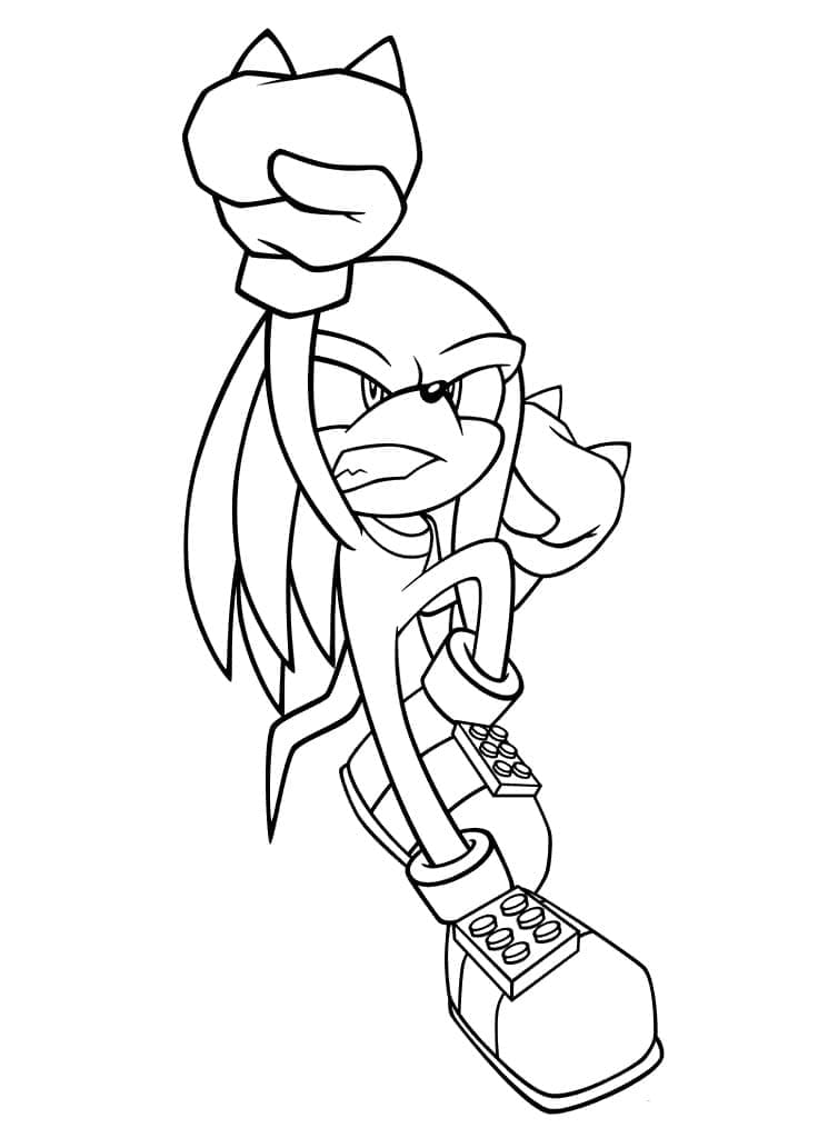 Desenho de Knuckles The Echidna Sonic para Pintar Giz de Cera
