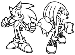 Knuckles the Echidna Sonic para Colorir