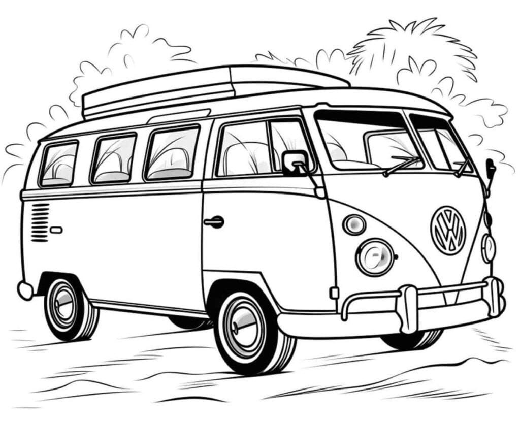 Desenho de Bela Kombi para Colorir
