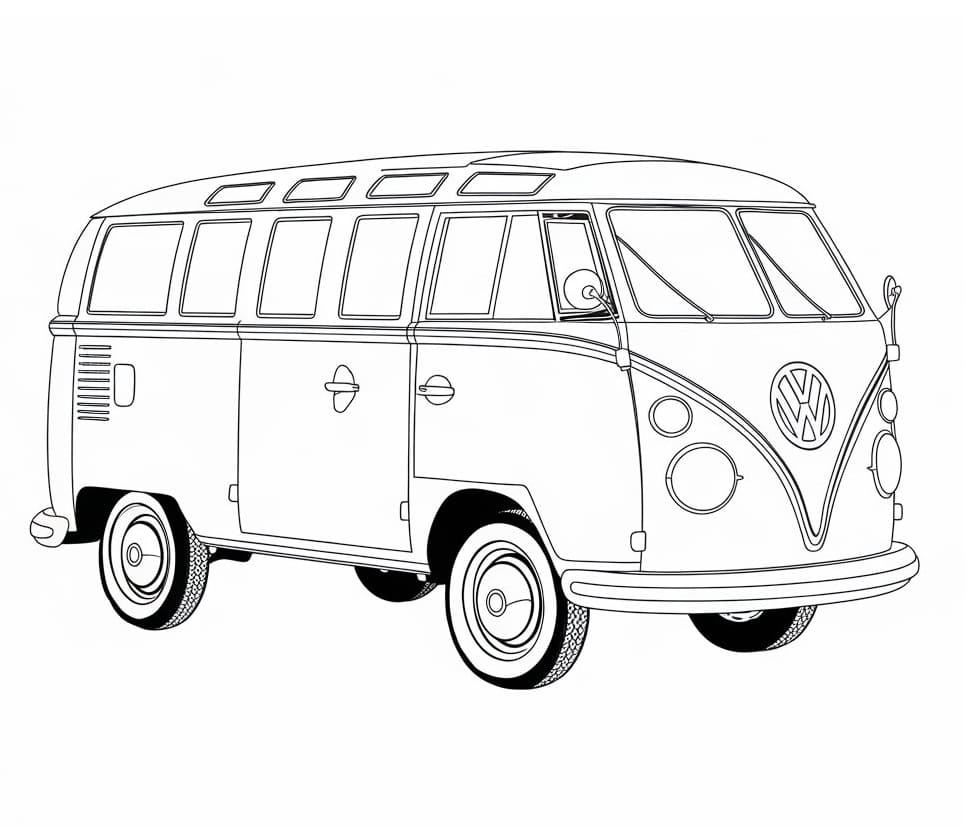 Desenho de Foto de Kombi para Colorir