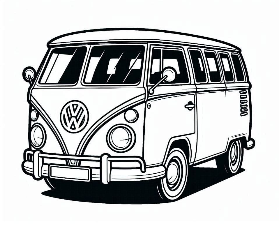 Desenho de Imagem de Kombi para Colorir