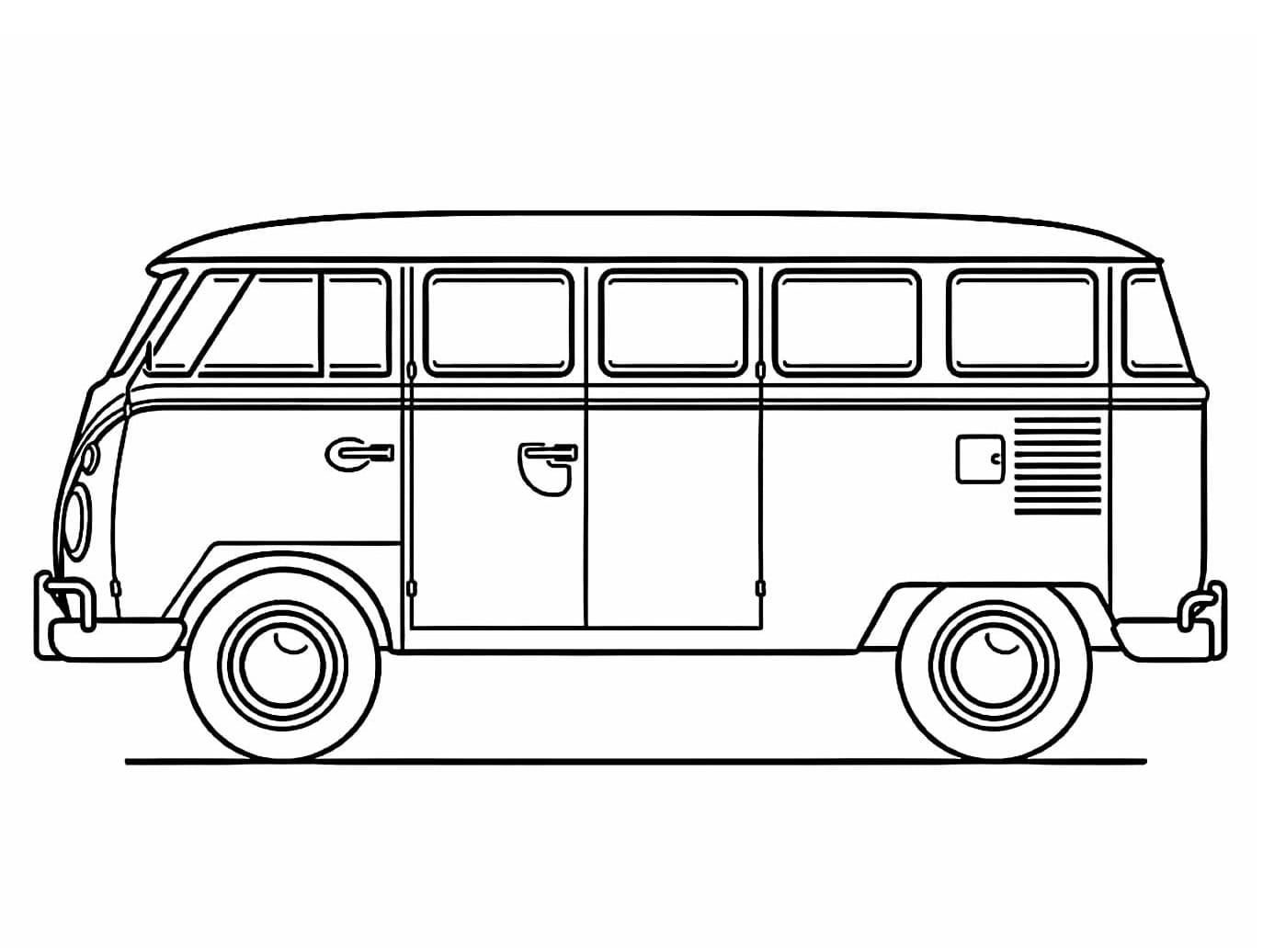 Desenho de Kombi Grátis para Crianças para Colorir