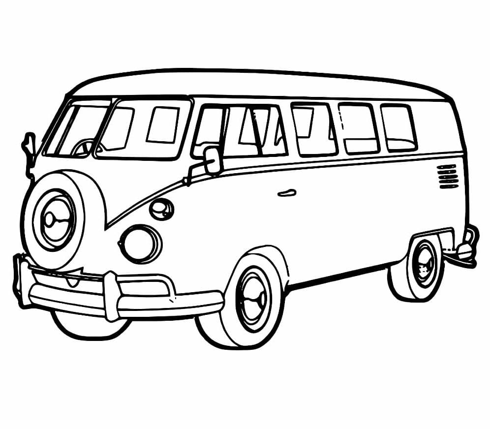 Desenho de Kombi Grátis para Colorir
