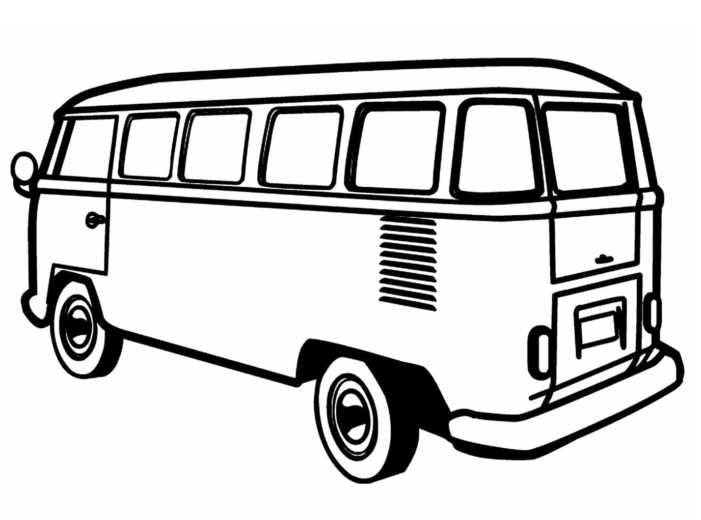 Desenho de Kombi Imprimivel para Crianças para Colorir