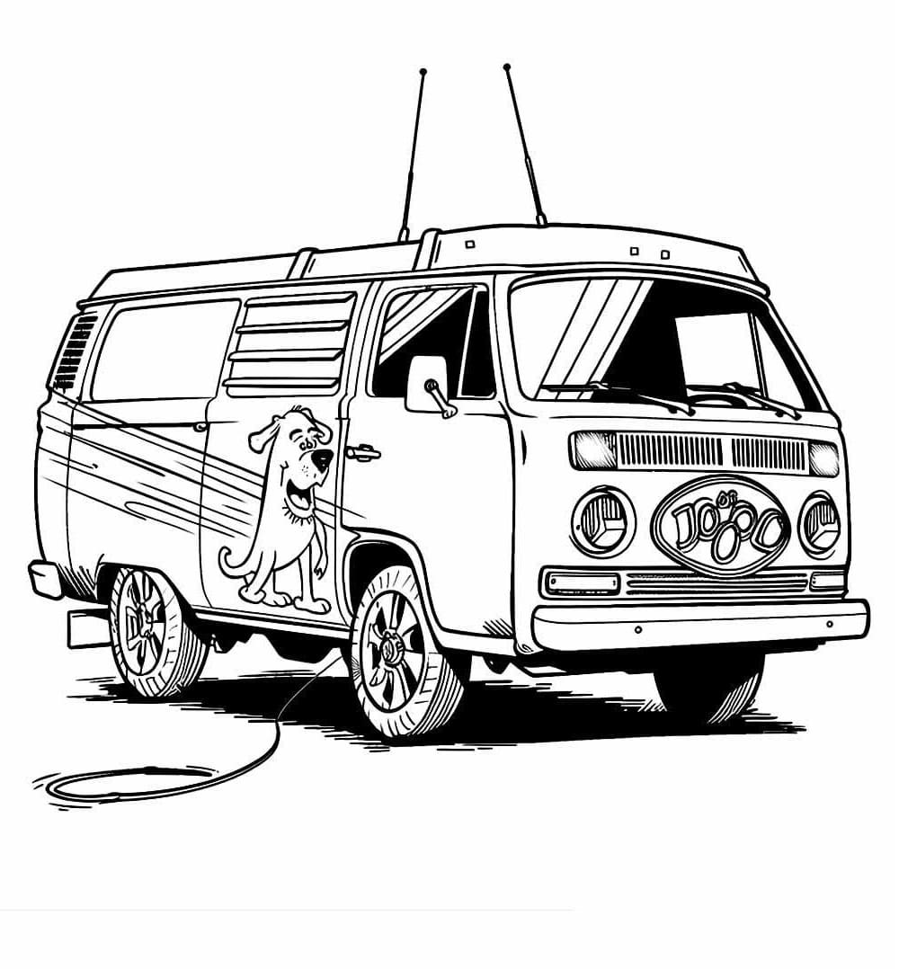Desenho de Kombi Imprimivel para Colorir