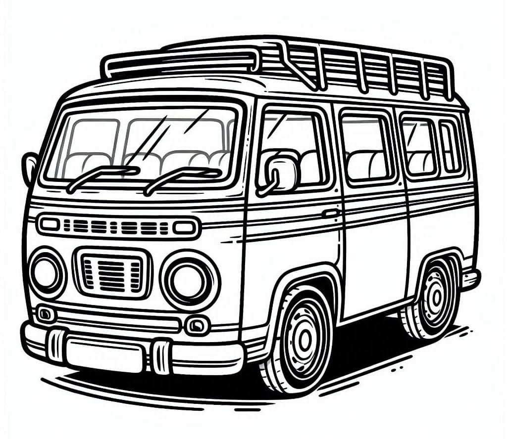 Desenho de Kombi Normal para Colorir