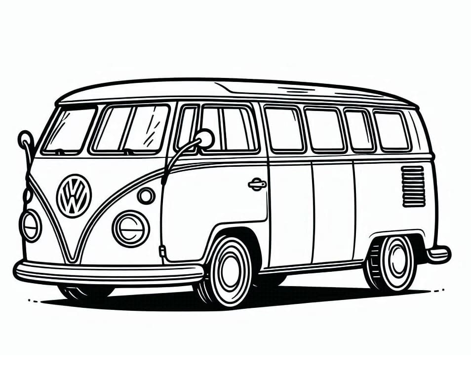 Desenho de Kombi para Crianças de 1 Ano para Colorir
