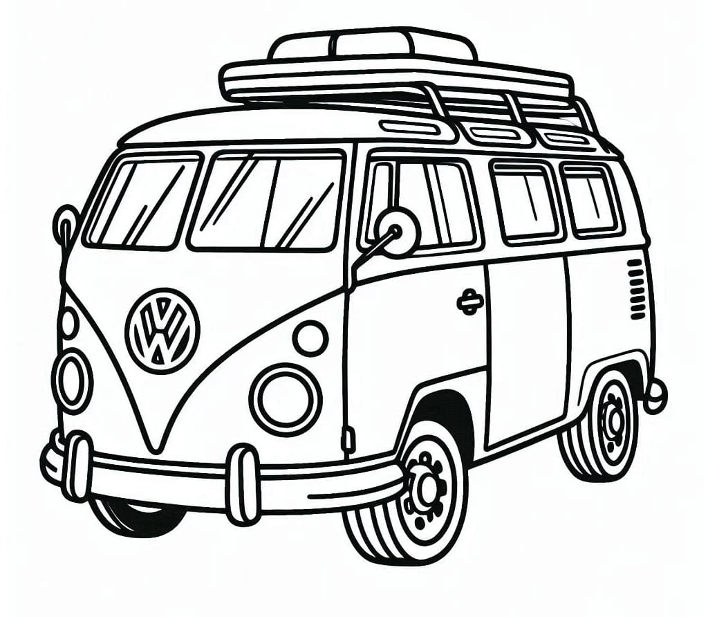 Desenho de Kombi para Crianças de 2 Ano para Colorir