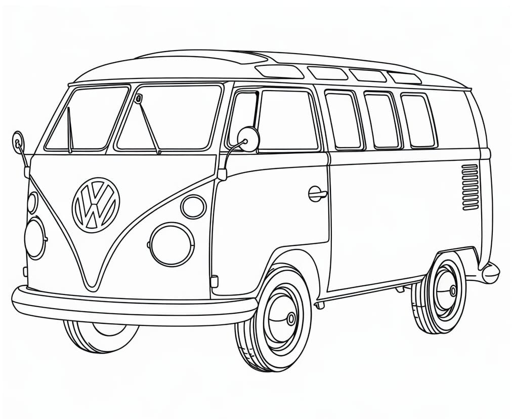 Desenho de Kombi para Crianças de 4 Ano para Colorir