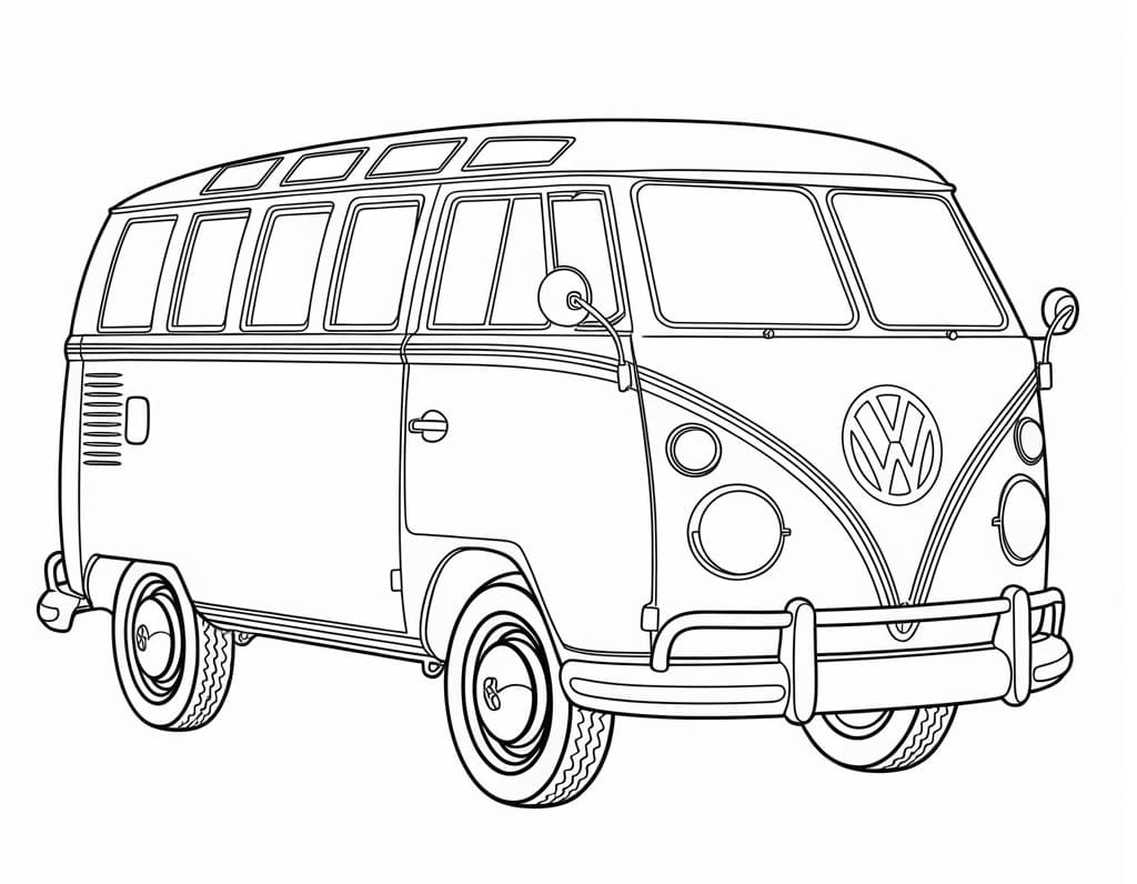 Desenho de Kombi para Crianças de 5 Ano para Colorir