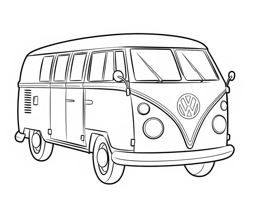 Desenho de Kombi para Crianças de 6 Ano para Colorir