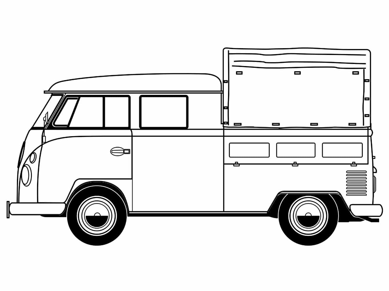 Desenho de Kombi para Crianças para Colorir