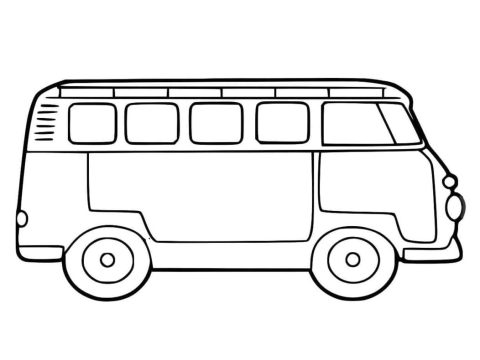 Desenho de Kombi Perfeita para Colorir