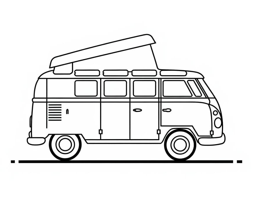 Desenho de Kombi Simples para Colorir