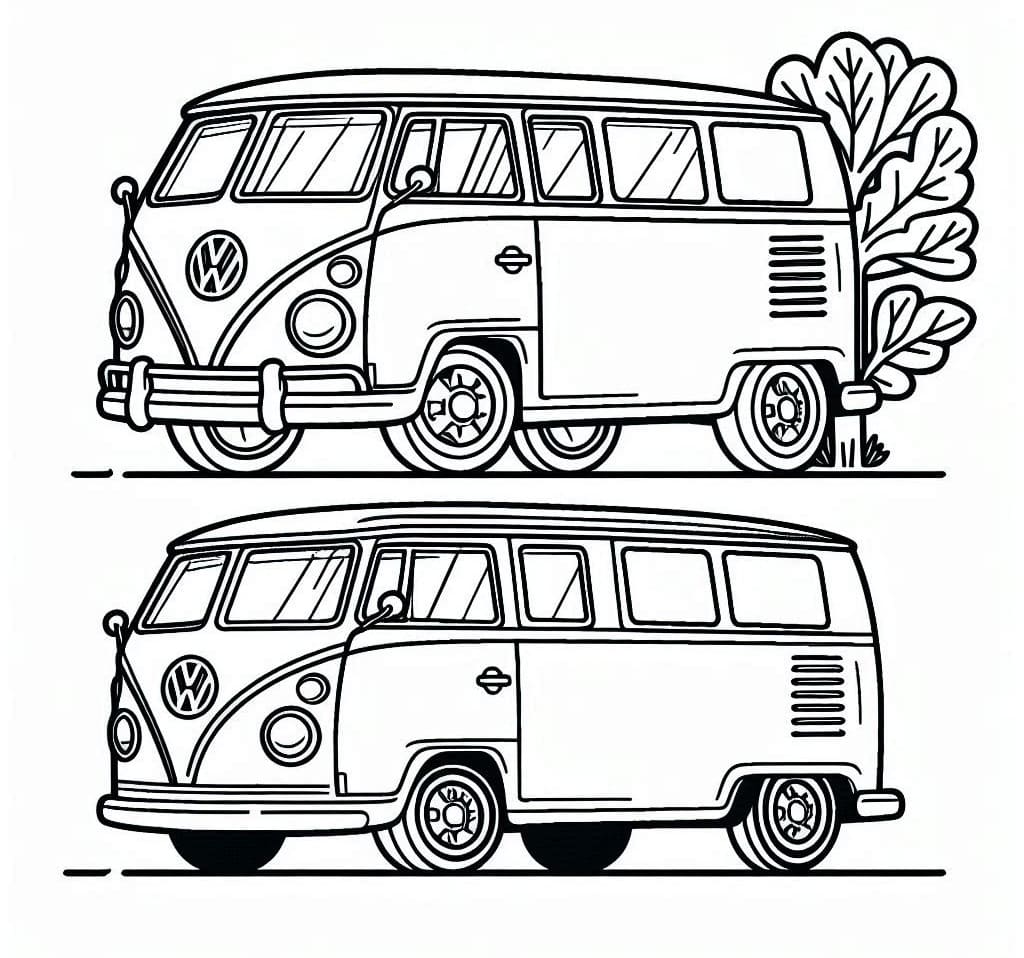Desenho de Kombi da Volkswagen para Colorir